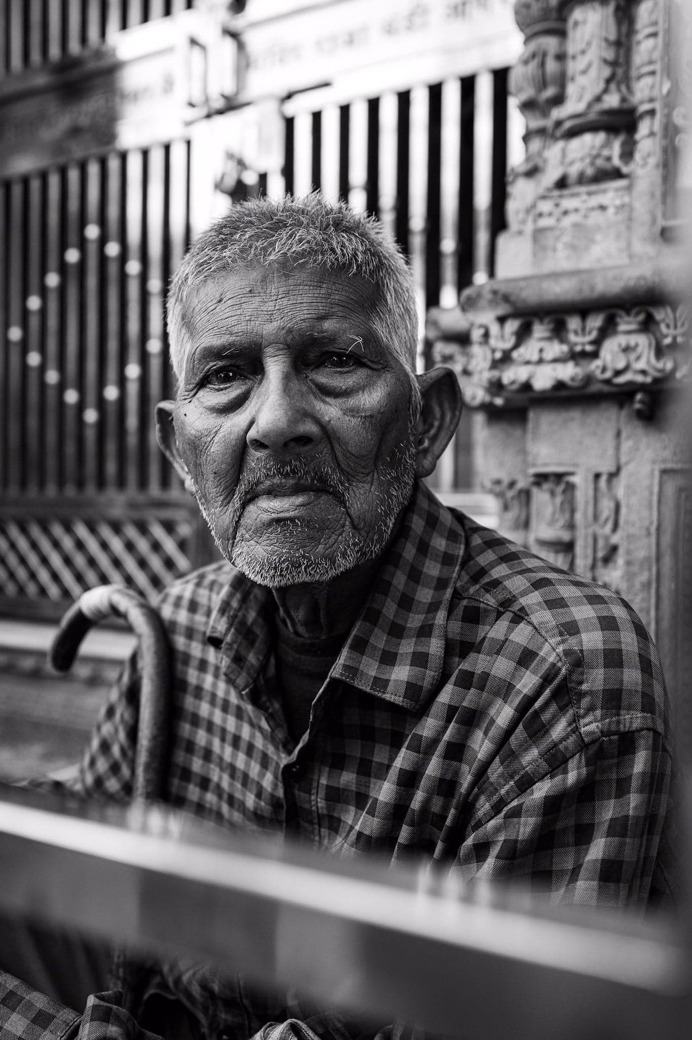 L'homme à la canne, Vrindavan, India